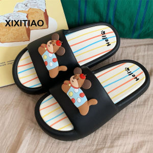 Xixitiao Dép chó con dễ thương hợp thời trang phong cách Ins màu sắc vui nhộn cho nam và nữ Dép xăng đan một chữ đế dày thoải mái dễ thương ngoài trời mùa hè nhà