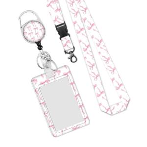 Retractable Lanyard Badge Holder Heavy Duty Carabiner Badge Reel Identity Card Holder with Retractable Badge Reel Clip