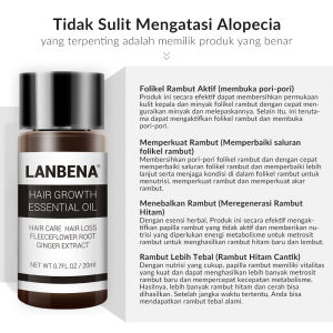 Lanbena Hair Growth Essential Oil Penumbuh  Rambut Botak dan Rontok