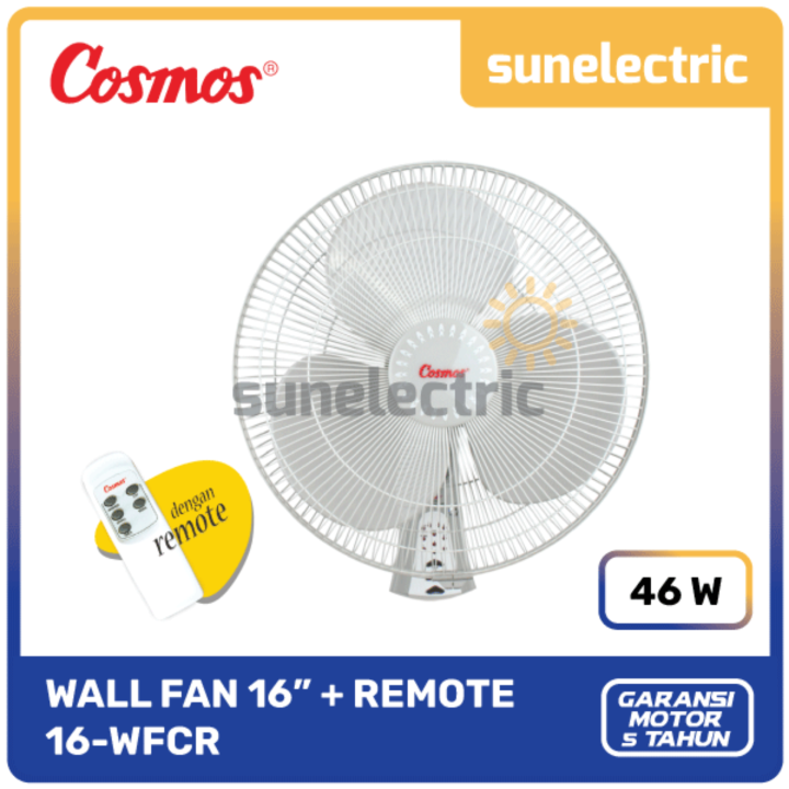 Cosmos 16-WFCR Kipas Angin Dinding / Wall Fan + Remote 16 Inch / 40 cm ...