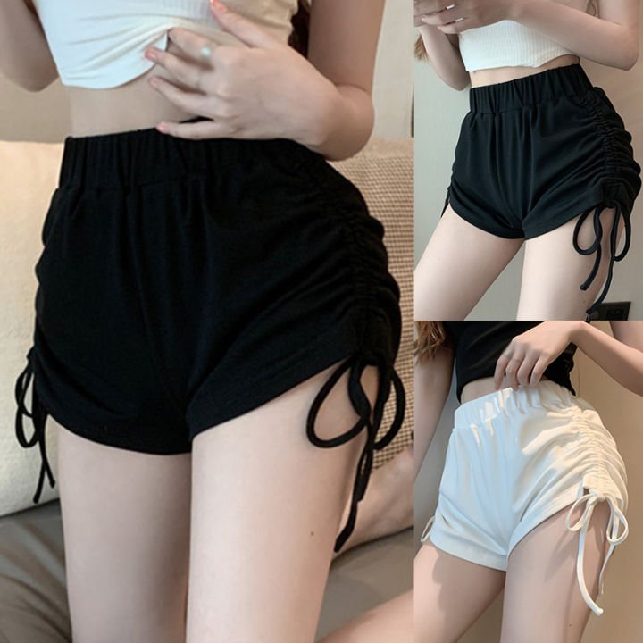 Lovefashiongirls Drawstring Shorts Women Summer High Waist Slimming Sports  Loose Wide-Leg Thin Hot Pants