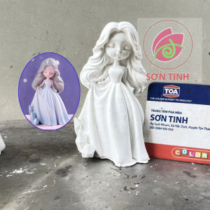 Tượng thạch cao công chúa xinh xỉu 9CM tô tượng đồ chơi trẻ em