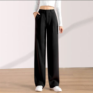 HUILISHI korean style womens straight wide leg suit pants