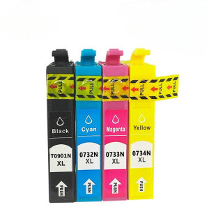 Compatible T0901N T0732N T0733N T0734N (73N) Ink Cartridges Replacement for Epson Stylus T20 TX100 TX110 Printers Black/Cyan/Magenta/Yellow 4 Colors for South American Market