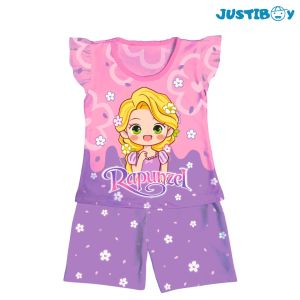 Setelan Baju Anak Perempuan Princess Pendek / Baju Anak Cewek Imut Usia 3 - 7 Tahun [LUCY]
