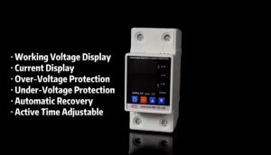 COD Dual Display 40A 63A Din Rail Voltage Protector Adjustable Over Under Voltage Over Current Protector