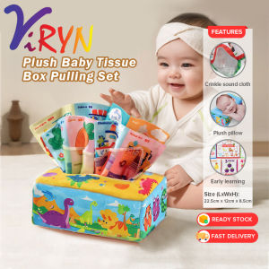 ViRYN Plush Baby Tissue Box Pulling Set Early Learning Cognitive Skill and Finger Training Mainan Pendidikan Berbulu Bayi
