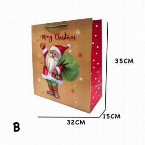 Sun Bear Xmas Day Merry Christmas Paper Gift Bag Door Gifts Goodies Bags Party Beg Hadiah Santa Claus