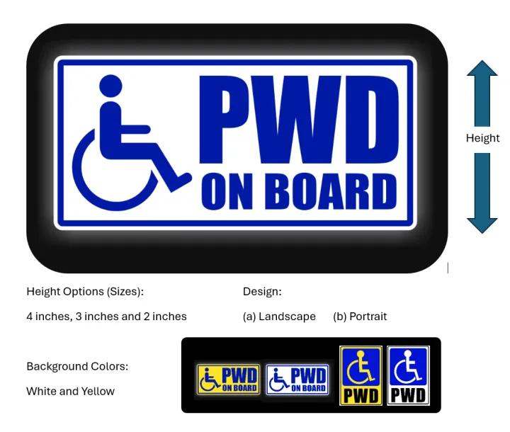 PWD Sticker for CR | PWD on Board Sticker for Vehicles and other ...