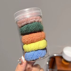 5pcs/Set Hair Strap Large Capacity Soft Seamless Air Gums Ponytail Holders Elastic Hair Band