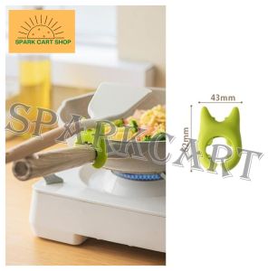 SPARKCART 1PC Silicone Spoon Rest for Stove Top Spatula Rest for Stove Top Kitchen Spoon Holder Steam for Pot Flexible Cooking Pot Clip