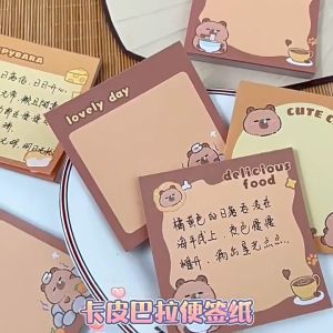 Nota Lekat Comel Capybara Sticky Notes Cute Design Memo Pad Paper Student School Office Stationery