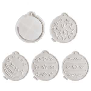 Round Shape Christmas Decorations Moulds Hanging Pendant Moulds Suitable for Handcrafting Holiday Gifts and Home Decors