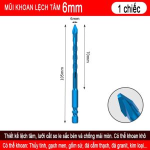 Mũi Khoan Lệch Tâm Đa Năng Chuyên Gạch Men Cứng HEX-9 Độ Cứng HRC 40 Kapusi