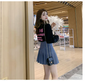 Pleated skirt female fashion Korean style temperament high waist skirt fresh solid color A-line skirt Japanese school uniform [Philippines stock]