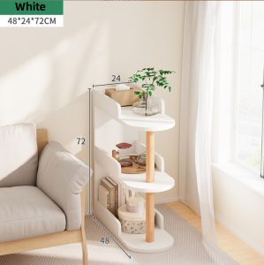 New Design 3 Tier 4 Tier White Bookcase Storage Shelf Side Table for Living Room Office Bedroom#600