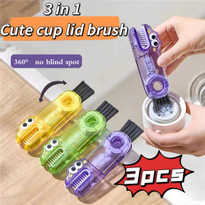3pcs 3 in 1 Brush Cleaner Multipurpose Bottle Gap Lid Cup Cover Cleaning Brush Cup Crevice Cleaning Tools Water Bottle Cleaner Brush Home Kitchen Cleaning Tools