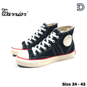 Sepatu Warrior Classic High Cut Sneakers Pria Black White Size 34-43