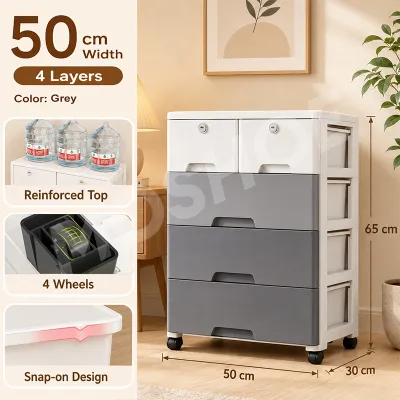 MOSHOE 50CM Plastic Drawer Cabinet Thickened Clothes Storage Organizer Space Saving Household Cabinet for Home