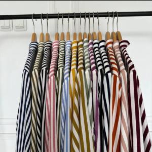 Kemeja Wanita Formal Motif Salur Garis Bahan Katun Rayon By JA Fashion