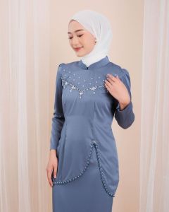NEW Oneset Felicya Baju Kurung Melayu Dress Pesta Setelan Wanita Baju Kondangan Full Payet 2024
