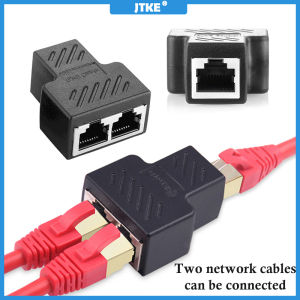 2pcs RJ45 1 to 2 Way LAN Ethernet Network Cable Splitter Adapter RJ45 Female Splitter Socket Connector Adapter For Laptop