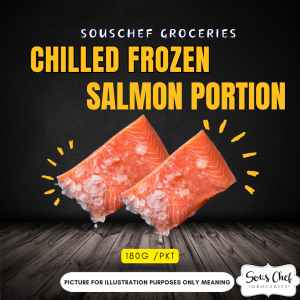 TEAM KITCHEN / CHILLED FROZEN SALMON PORTION 180G/PCS NO PORK NO LARD