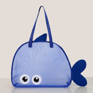 Cute Large Capacity Storage Bag Portable Foldable Mesh Sand Digging Toy Organizer Pouch for Beach Travel Outdoor Sports