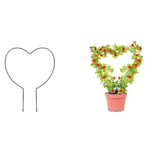 Plant Trellis Support Frame Love Heart-Shaped Round Vine Climbing Vine Rack Flower Arrangement Metal Potted Iron Plant Climbing Frame