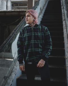 BNY Jaket Kotak Kotak Pria Ketlar Plaid Flanel Brand Indigo Bahan Polar