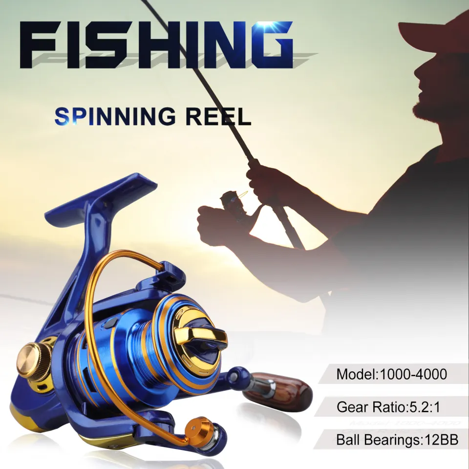 Cod Malaysia Shipping Spinning Fishing Reel 1000-7000 Series Metal Aluminum  Spool with a Spare Spool 12 Ball Bearing Fishing Wheel