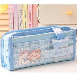 INS Double Sided Pen Bag Pencil Case Special Macaron Color Dual Canvas Pocket Storage Bag Pouch Stationery School Travel girl gift
