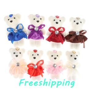 baoxue 10Pcs 12cm Bear Flower Bouquet Toy Cartoon Doll Teddy Bear Bouquet Graduation Birthday Wedding Gifts Party Decor