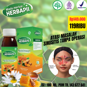 Herbapil Madu Herbal Atasi Batuk Pilek Sinusitis Menahun Sampai Tuntas Untuk Segala Usia Anak Dewasa Ibu Hamil Menyusui dan Orang Tua