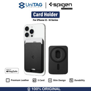 Card Holder Magnetic Spigen Valentinus MagFit Magsafe Leather Wallet Dompet Kartu Kulit