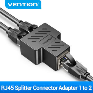 Vention RJ45 Splitter Connector Adapter 1 to 2 Ways Ethernet Splitter Coupler Contact Modular Plug Connect Laptop Ethernet Cable