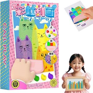 NOCASE Drawing Papers Squeegee Art Kids Paint Kit DIY Material Animal Pattern Rainbow Scratch Art Creative Gift Painting Art Supplies Color Scratch Painting for Kids