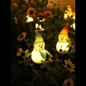 Outdoor Christmas Solar Lights For 4 Colors Snowman Led lamp Garden Lamp Christmas lantern Outdoor Outdoor decorative Lights Decorative