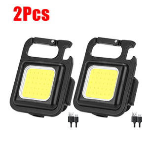 MIAOKA Mini LED Flashlight Work Light Portable Pocket Flashlight Keychains USB Rechargeable For Outdoor Camping Small Light Corkscrew