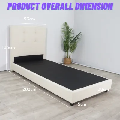 Furniture Direct LOGAN Single Size Pet Friendly Divan Bed Frame-Grey