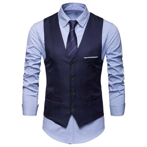 Áo Gile DVMEN 4 cúc công sở thanh lịch trẻ trung Có đai lưng tùy chỉnh độ rộng tiện lợi
