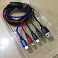 Dây sạc 4 đầu Baseus 4 in 1 lightning micro usb type c - cáp sạc đa năng 3 in 1 cho IP samsung ..vv.