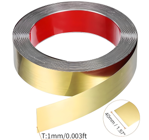 Pita Cermin Baja Tahan Karat 3M/5M/12M SS201 4CM Emas Garis Hias 3D Perekat untuk Dinding Interior/list plat strip mirror gold