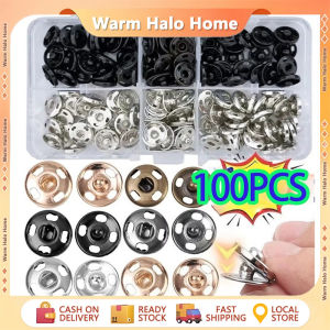 100PCS Silver Small Metal Snap Fasteners Press Button 8.5/10mm Accessories Sewing Embedded Buckle For Clothing Jackets bags Leather Pressure Snap Fasteners