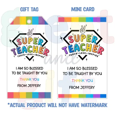 [Bundle of 5 pcs] Custom Teachers Day Gift Tag / Customised Hang Tag For Teachers Day Present / Customised Thank You Tags