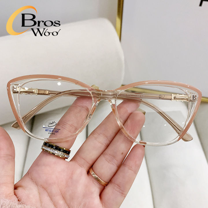 (Bros Woo) Anti Blue Light Fashion TR90 Cat Eye Glasses High Quality Clear  Eyeglasses for Women/Men Lazada PH