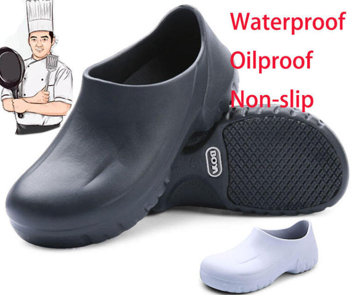 Hotel White Chef Shoes Restaurant Cook Nonslip Slippers Kitchen Work OilProof WaterProof