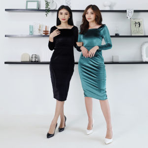 Dress Bludru Bodycon Eva/Dress Wanita/Murah/Premium
