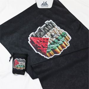 Sajadah Travel Palestina 100x58 Satin Bridal Embos + Pouch Eksklusif