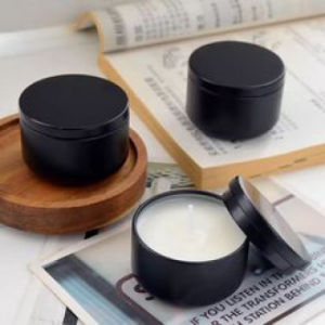 Aroma Custom Aromatherapy Luxury Soy Christmas Aromatic  Black Tin Scented Candles Gift